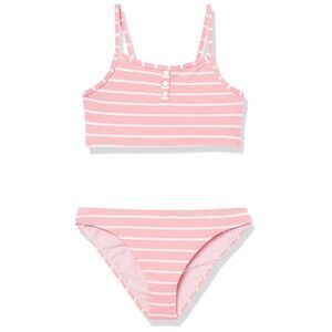 Splendid Girls Atmospheric Stripe Cami Bra & Retro Pant Set, Punch, 12